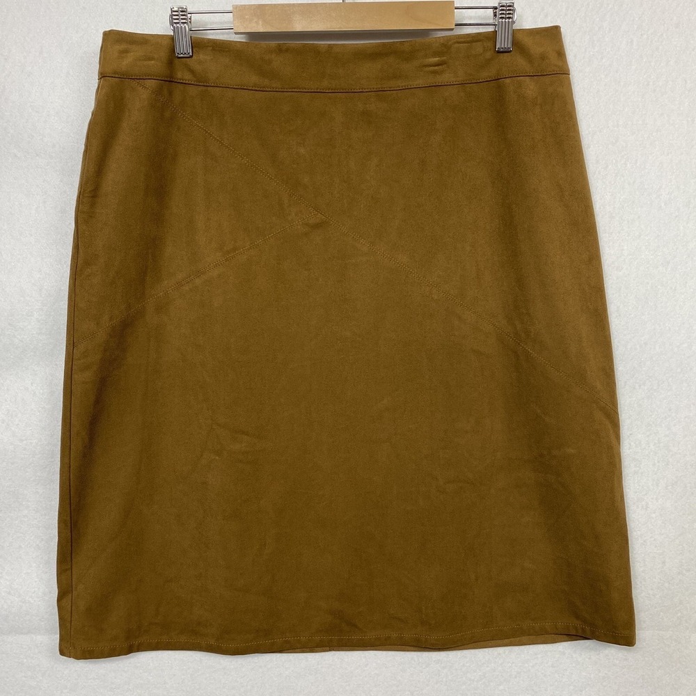 NWT Chico's Mini Skirt Women's 3 Faux Suede Soft Sleek Camel Tan Rodeo Western